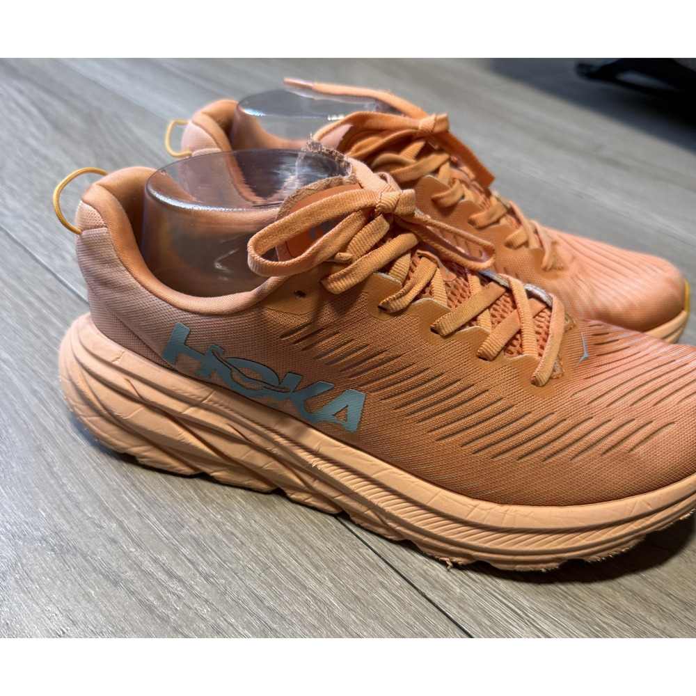 HOKA One One Rincon 3 Women’s sz 8 Coral Peach Running Shoes Lightweight Cushion - Picture 4 of 16